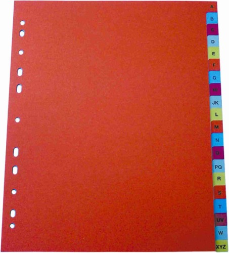 Index plastic color, numeric 1-12, A4, 125 microni, Optima